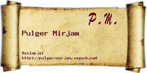 Pulger Mirjam névjegykártya